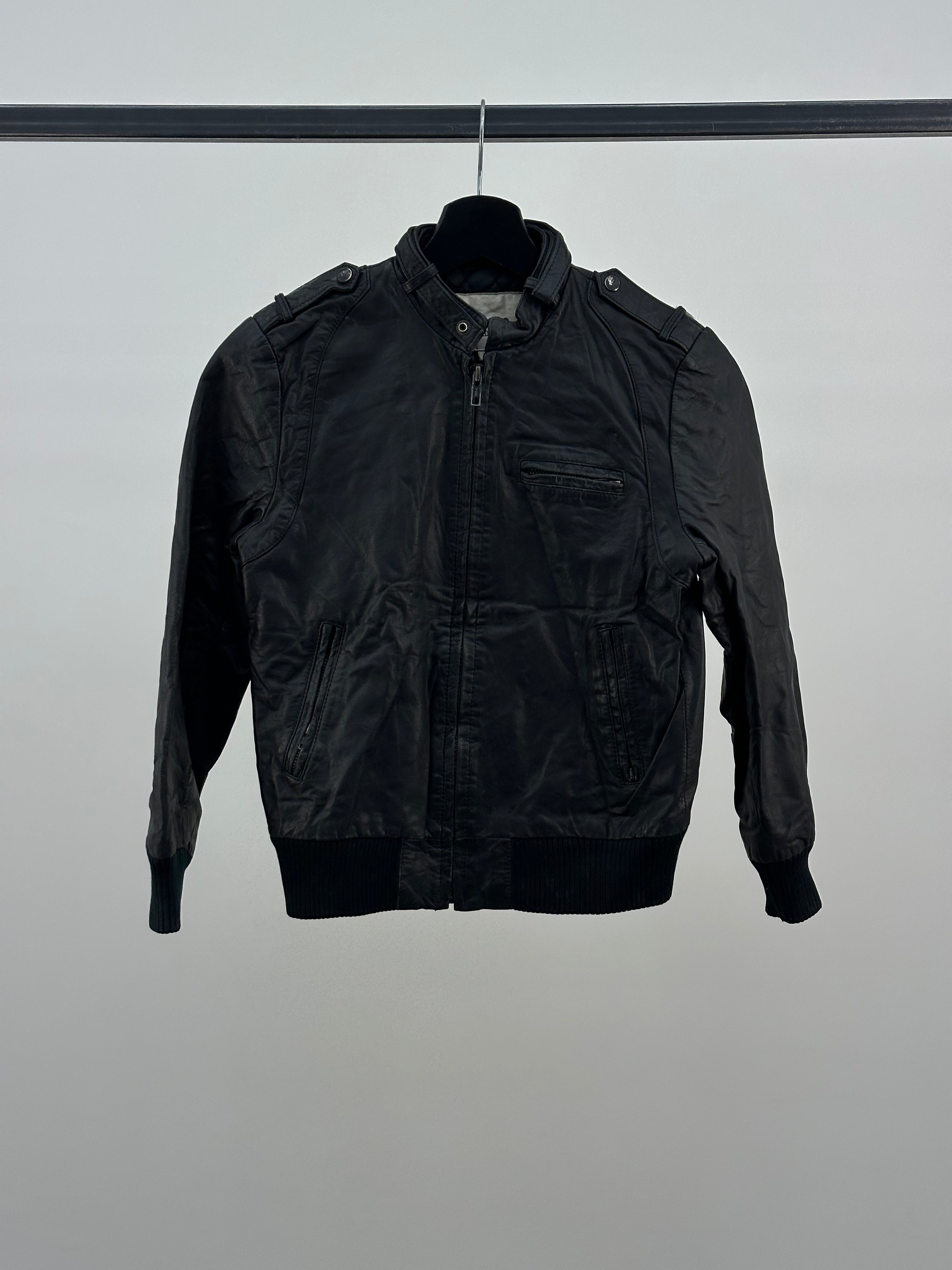 WOMEN'S LEATHER BOMBER SIZE: XS