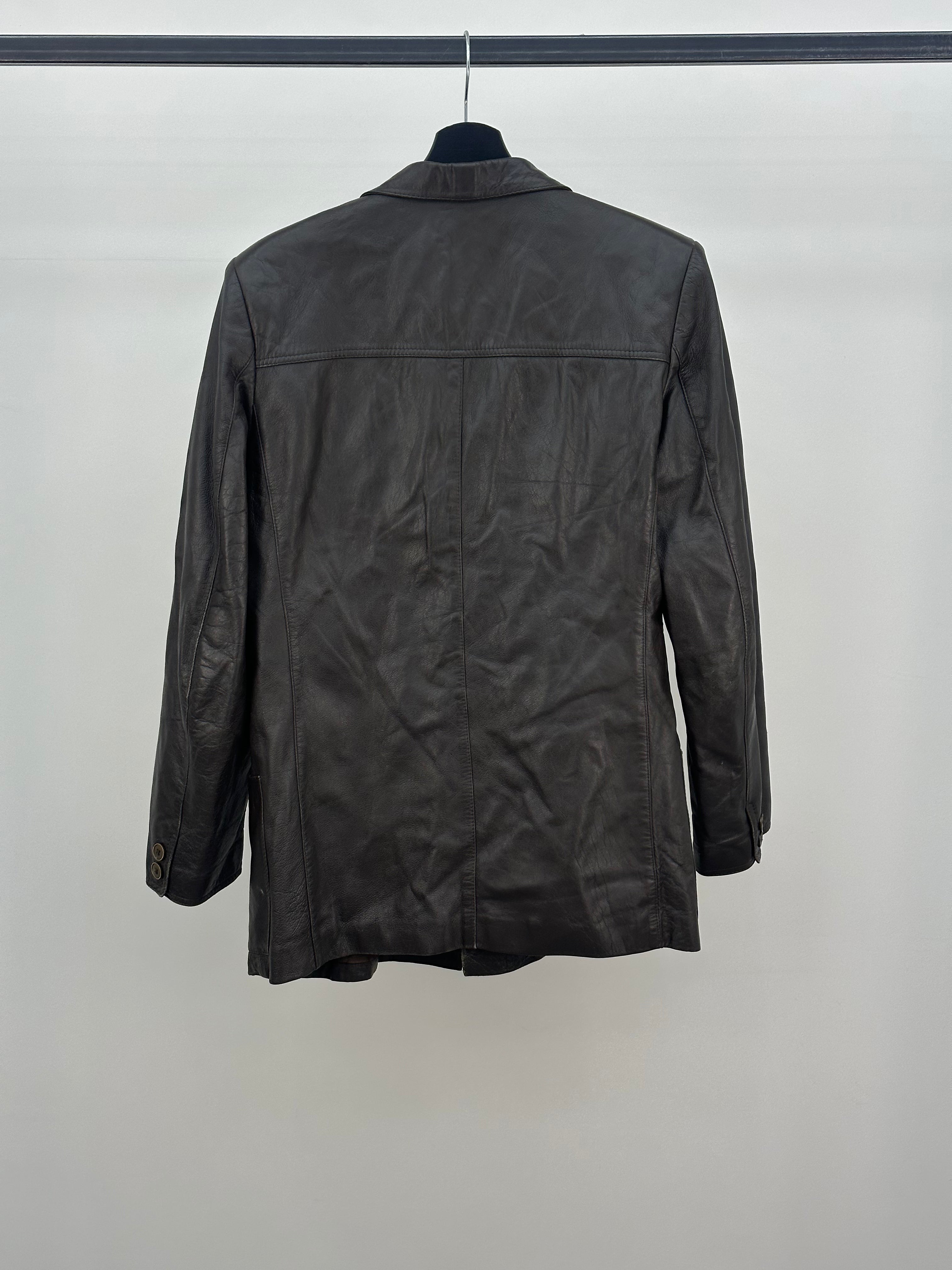 DOUBLE BREASTED GENUINE LEATHER JACKET FOR WOMEN