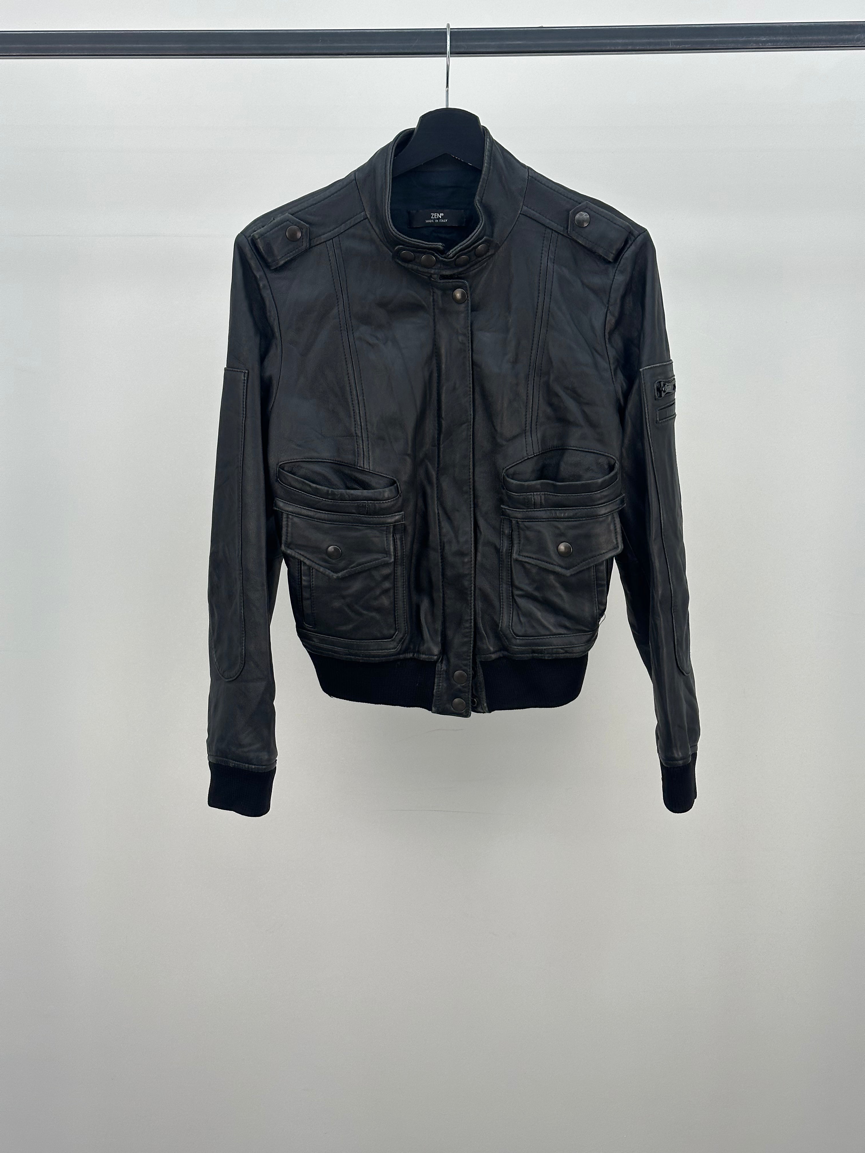 WOMEN'S REAL LEATHER BOMBER JACKET