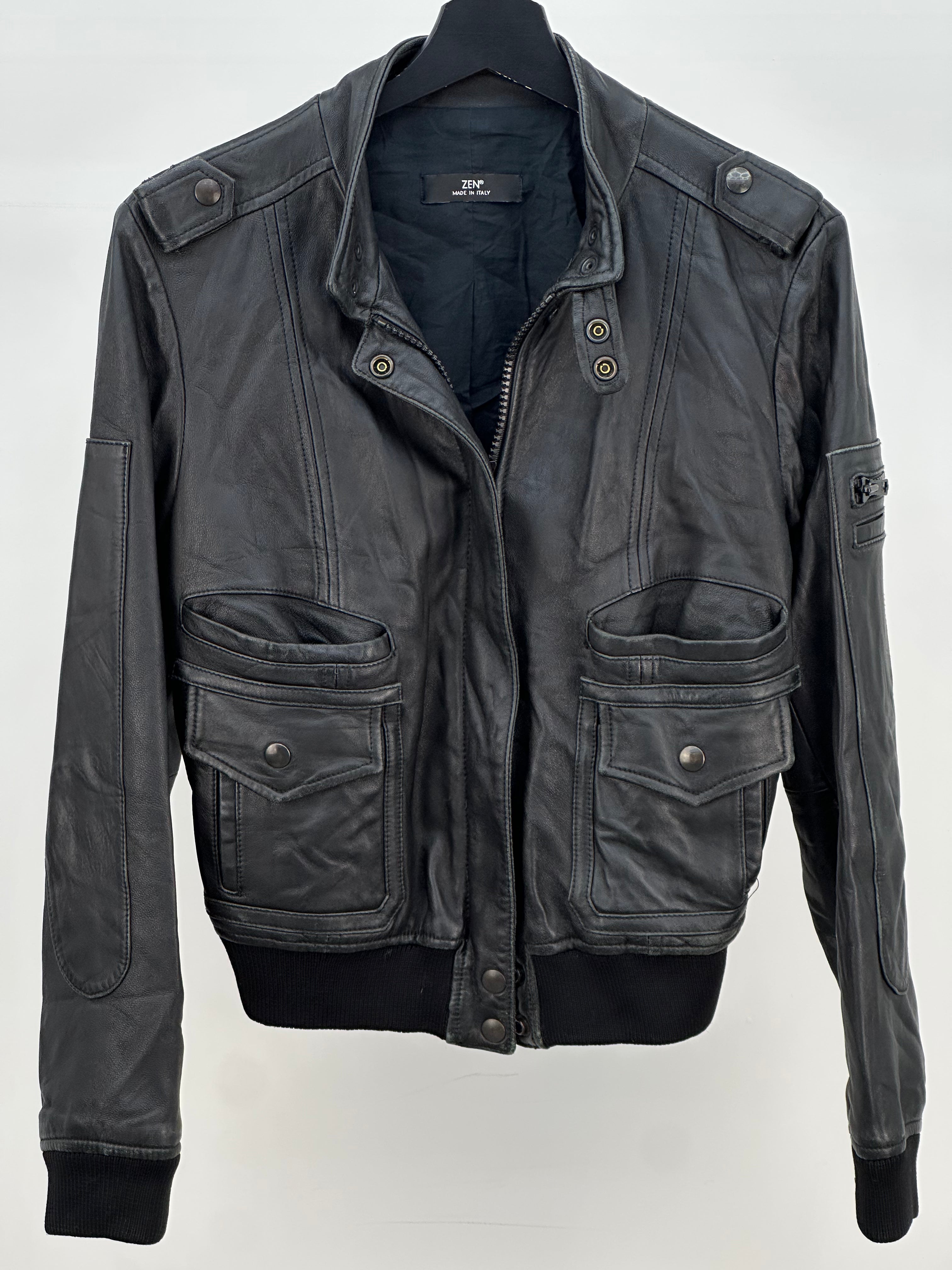 WOMEN'S REAL LEATHER BOMBER JACKET