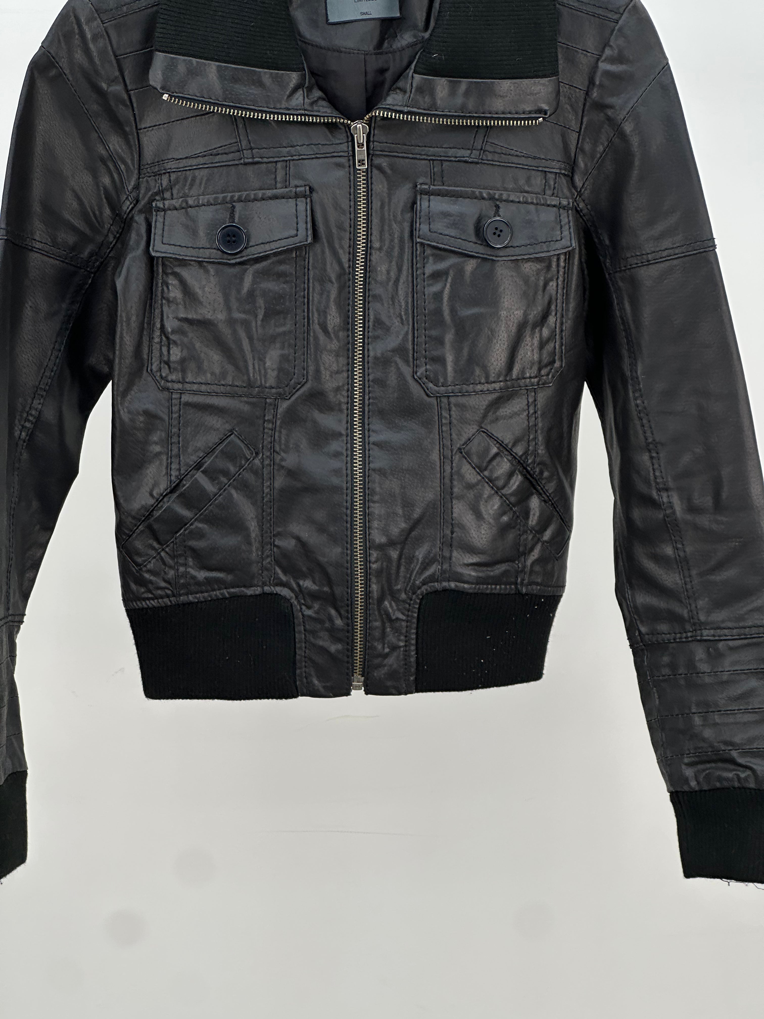 WOMEN'S ONLY LEATHER CROP BIKER