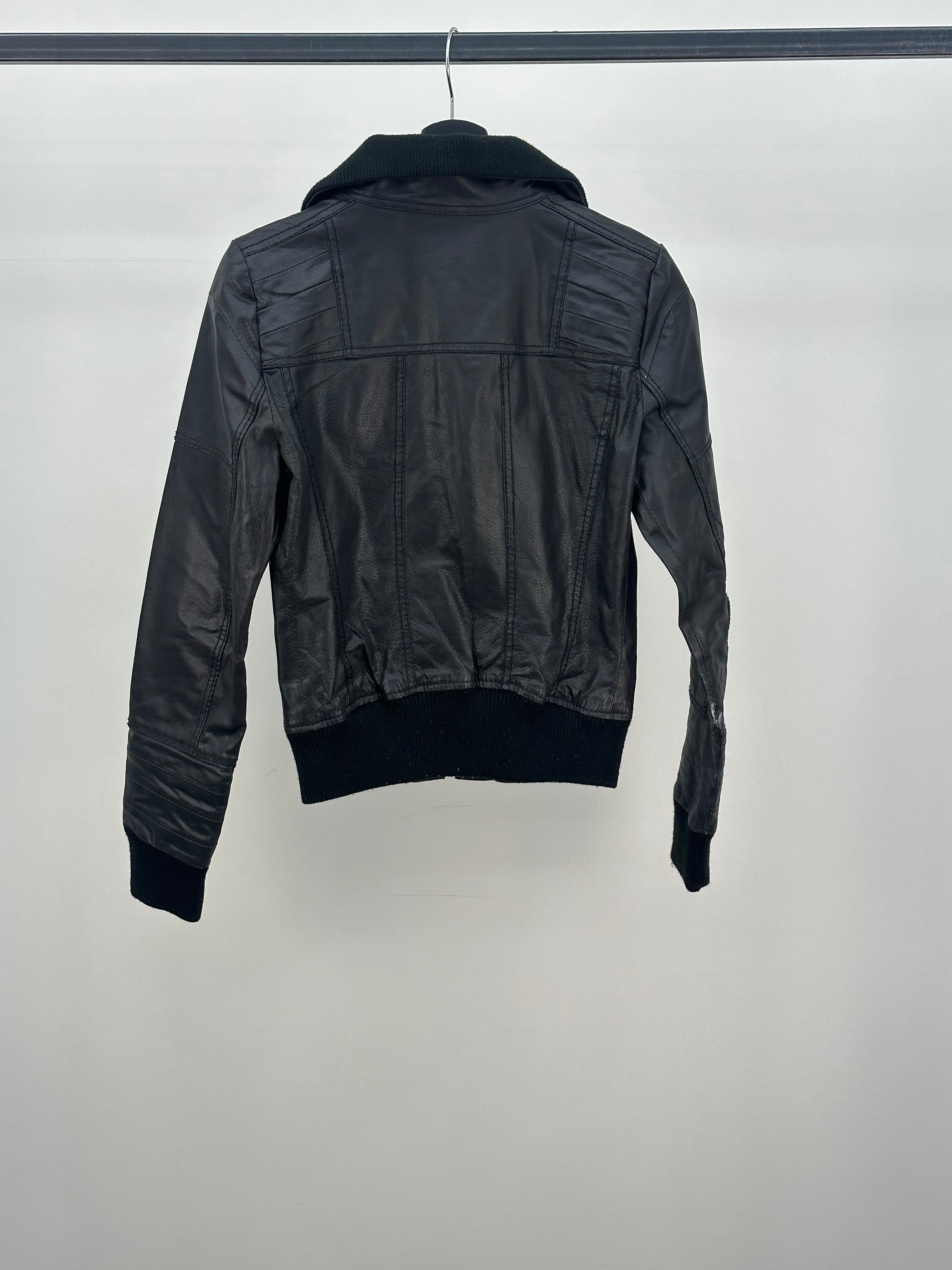 WOMEN'S ONLY LEATHER CROP BIKER