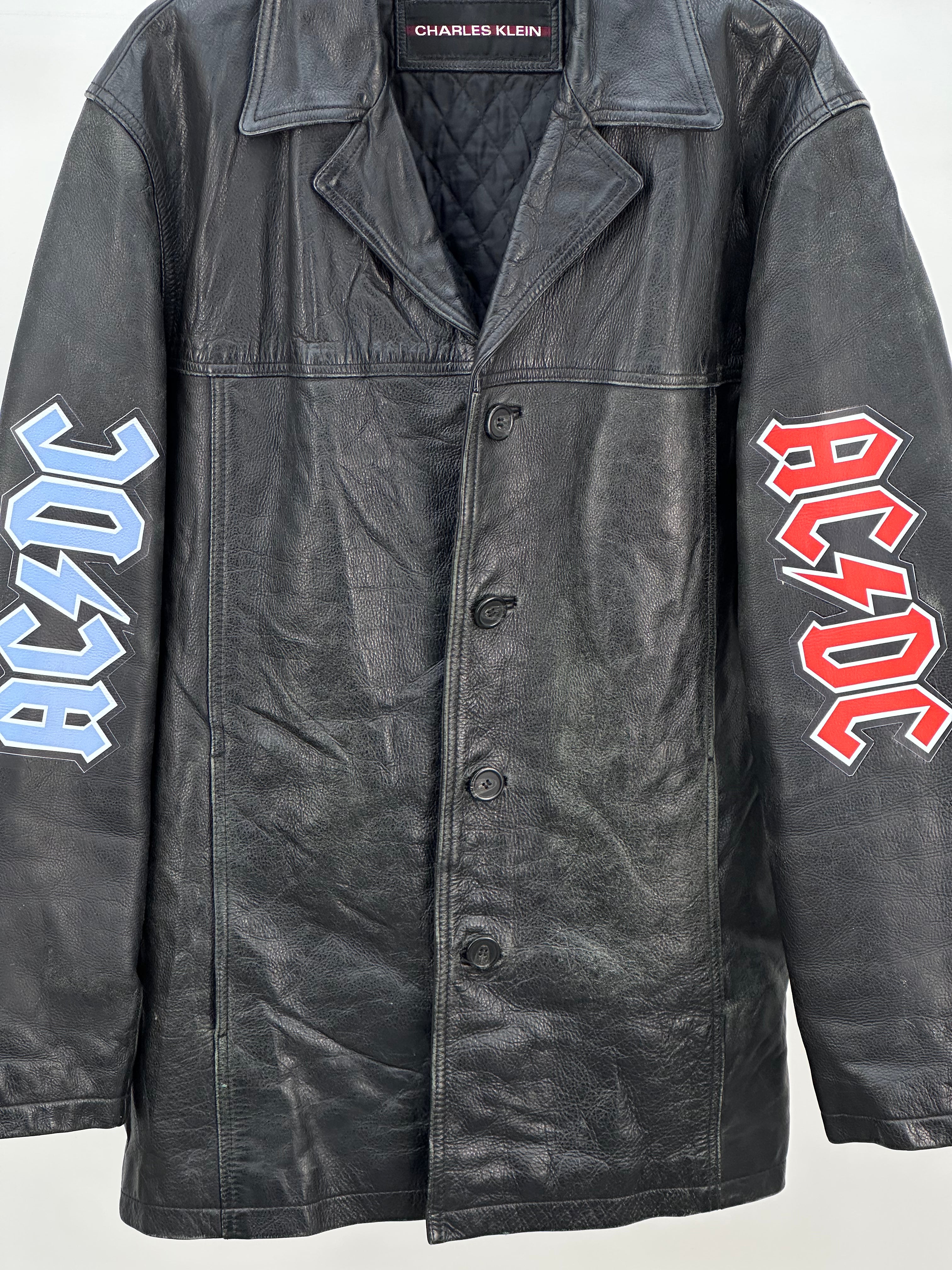 GIACCA IN VERA PELLE CUSTOM ACDC UNISEX TAGLIA: UN ICA
