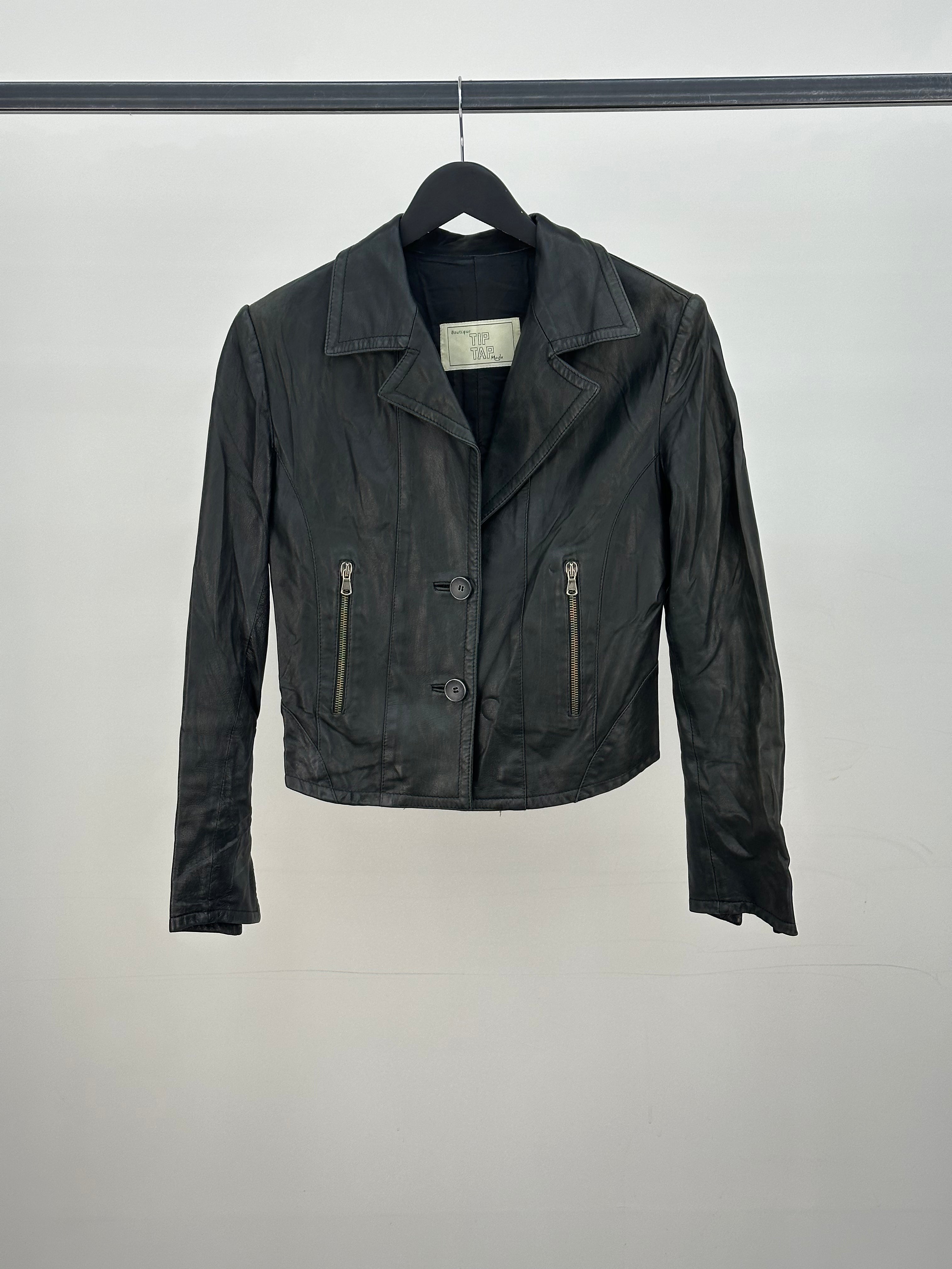 LEATHER JACKET SIZE : S