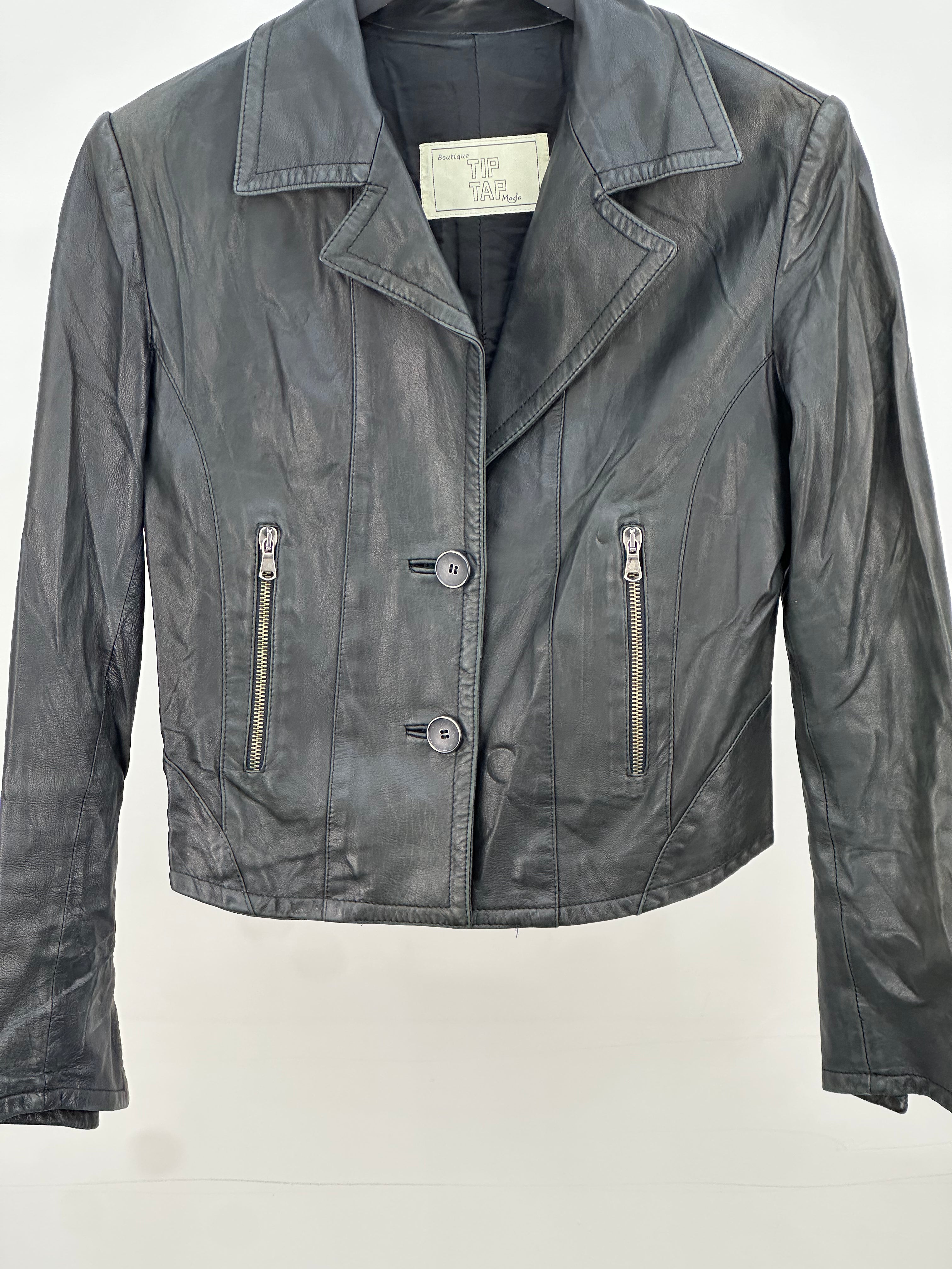 LEATHER JACKET SIZE : S