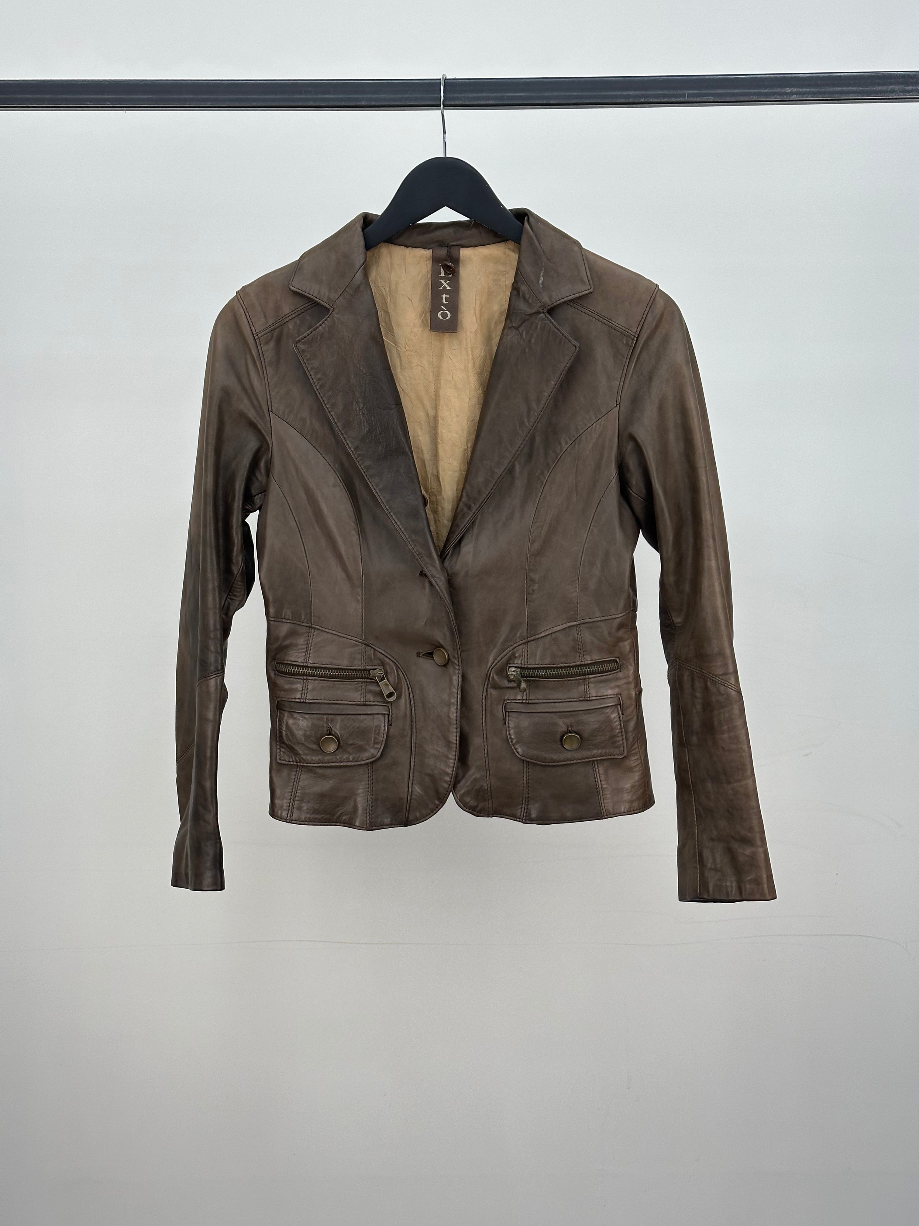 LEATHER JACKET SIZE : XS