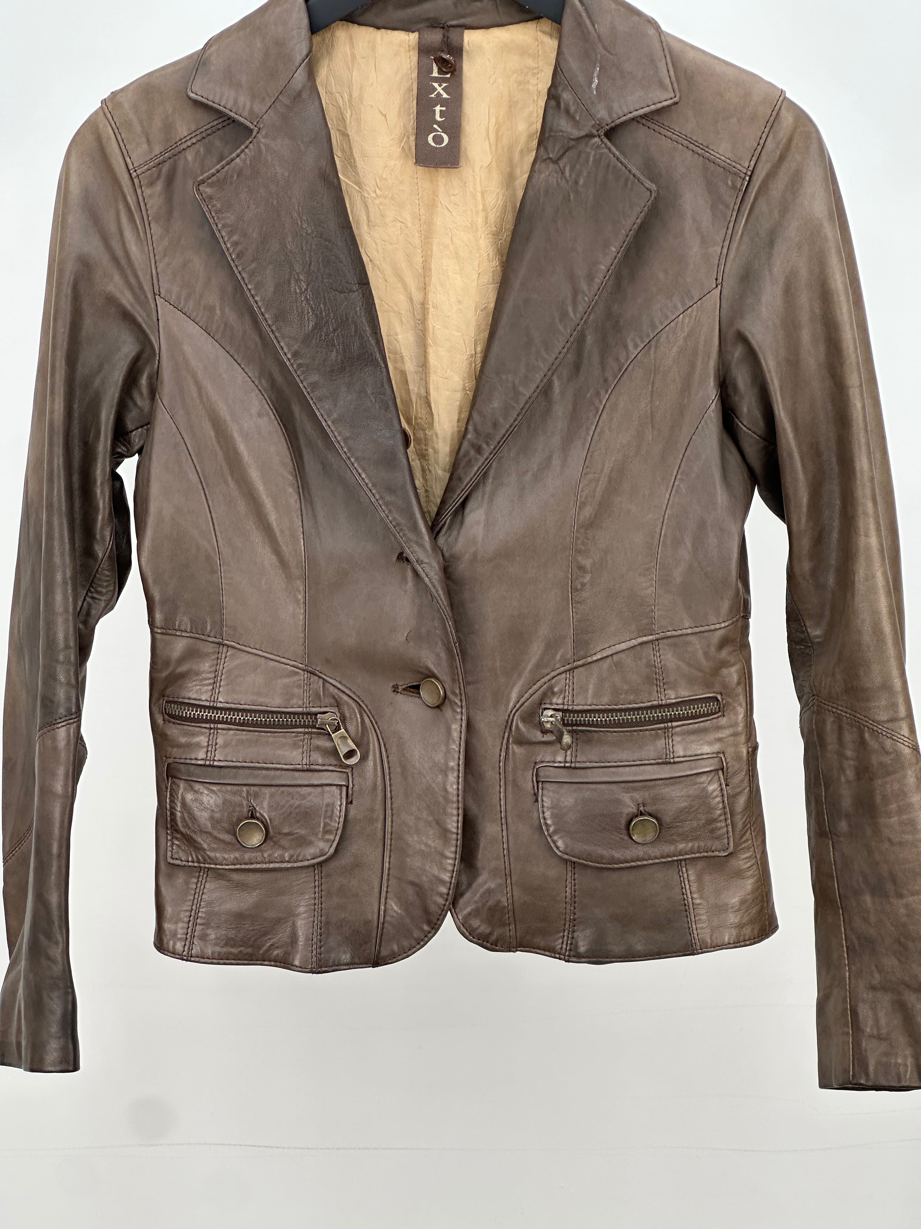 LEATHER JACKET SIZE : XS