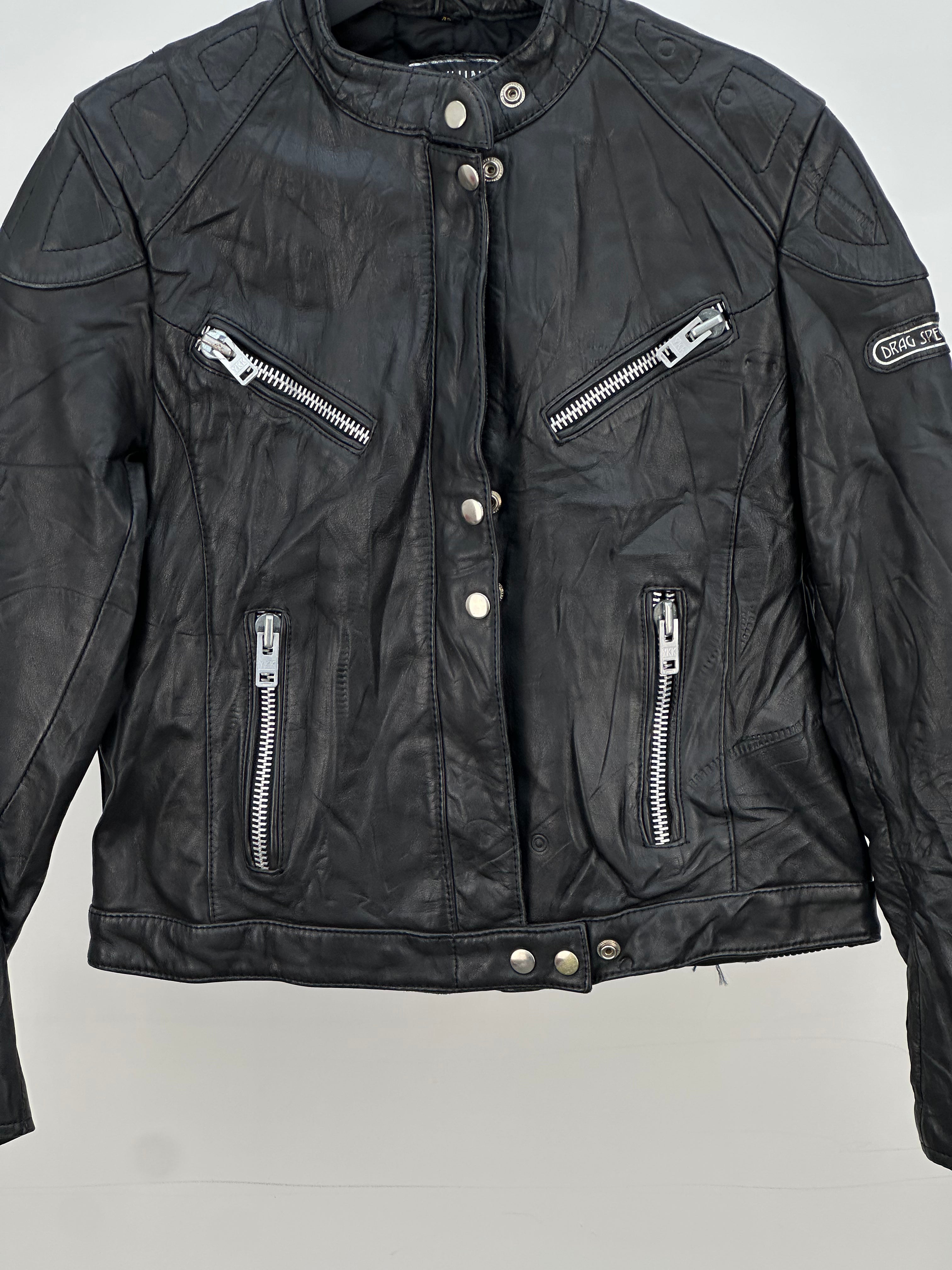 BIKER CROP IN LEATHER SIZE: M