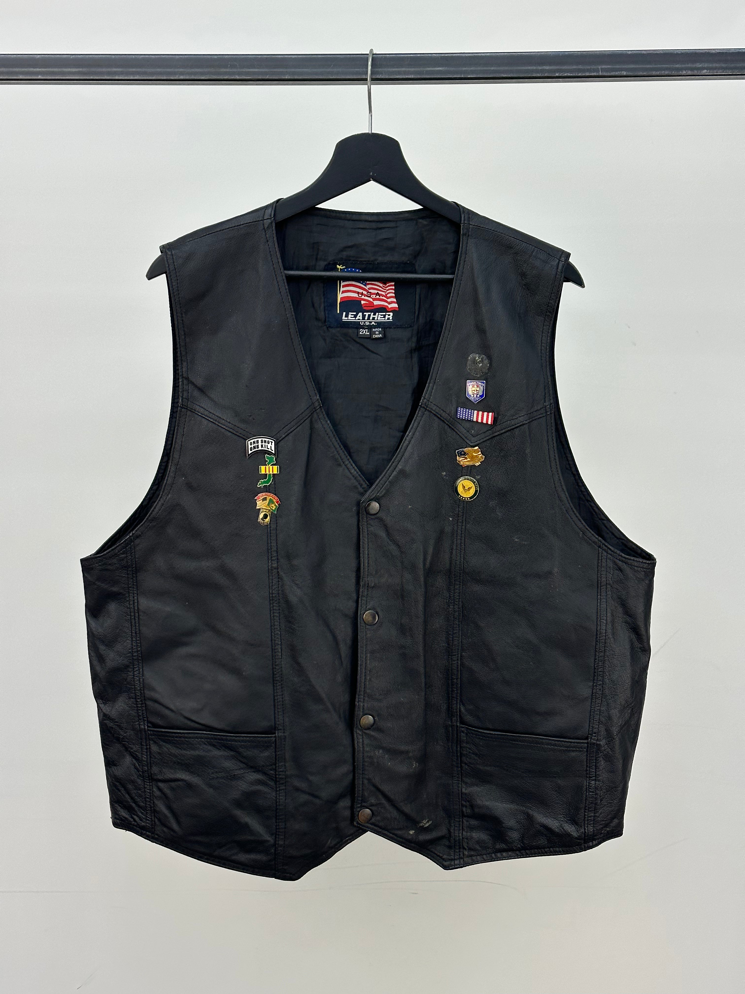 GILET IN VERA PELLE TAGLIA: XXL