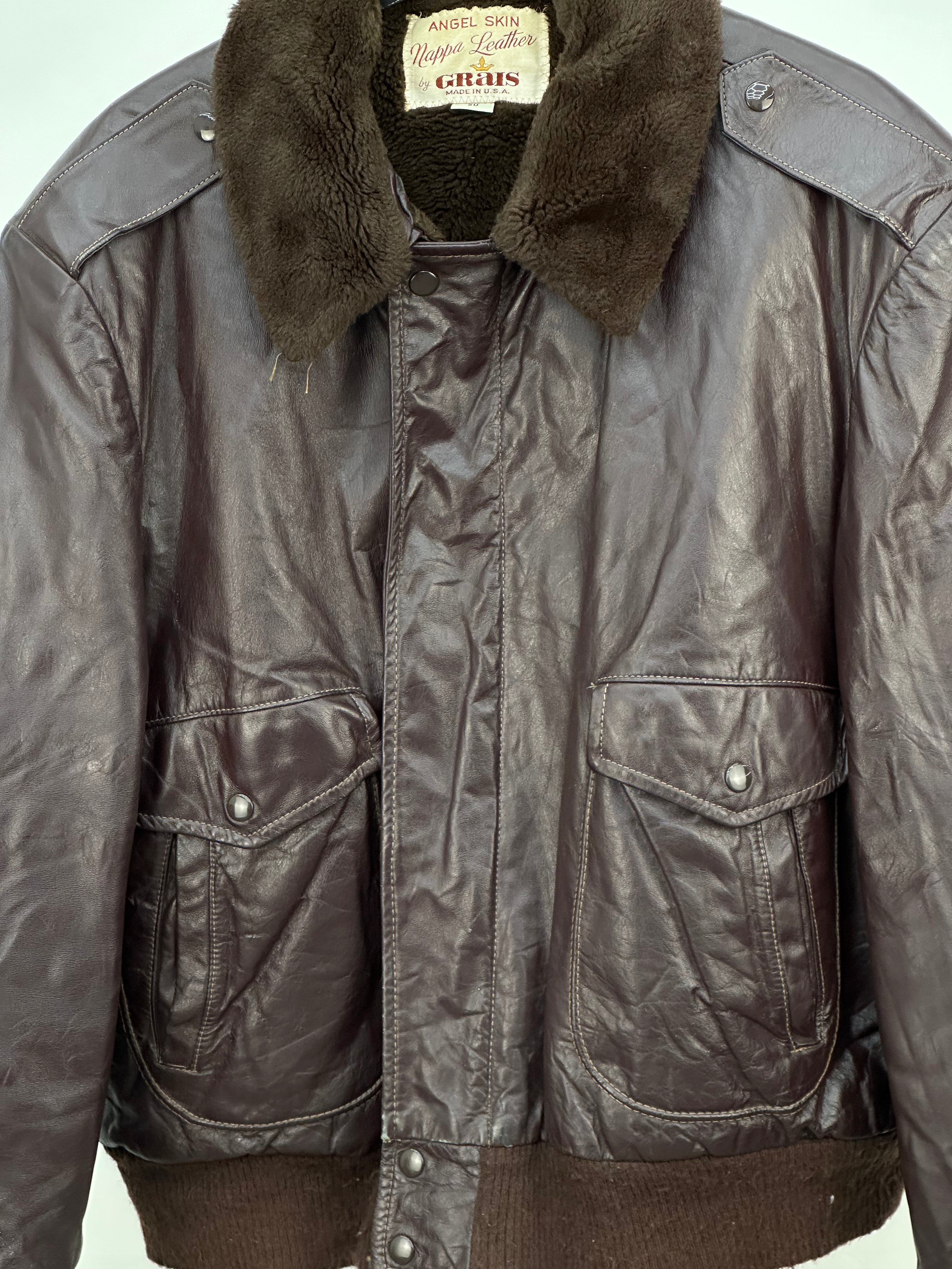 AVIATOR IN LEATHER MADE IN USA SIZE: 50