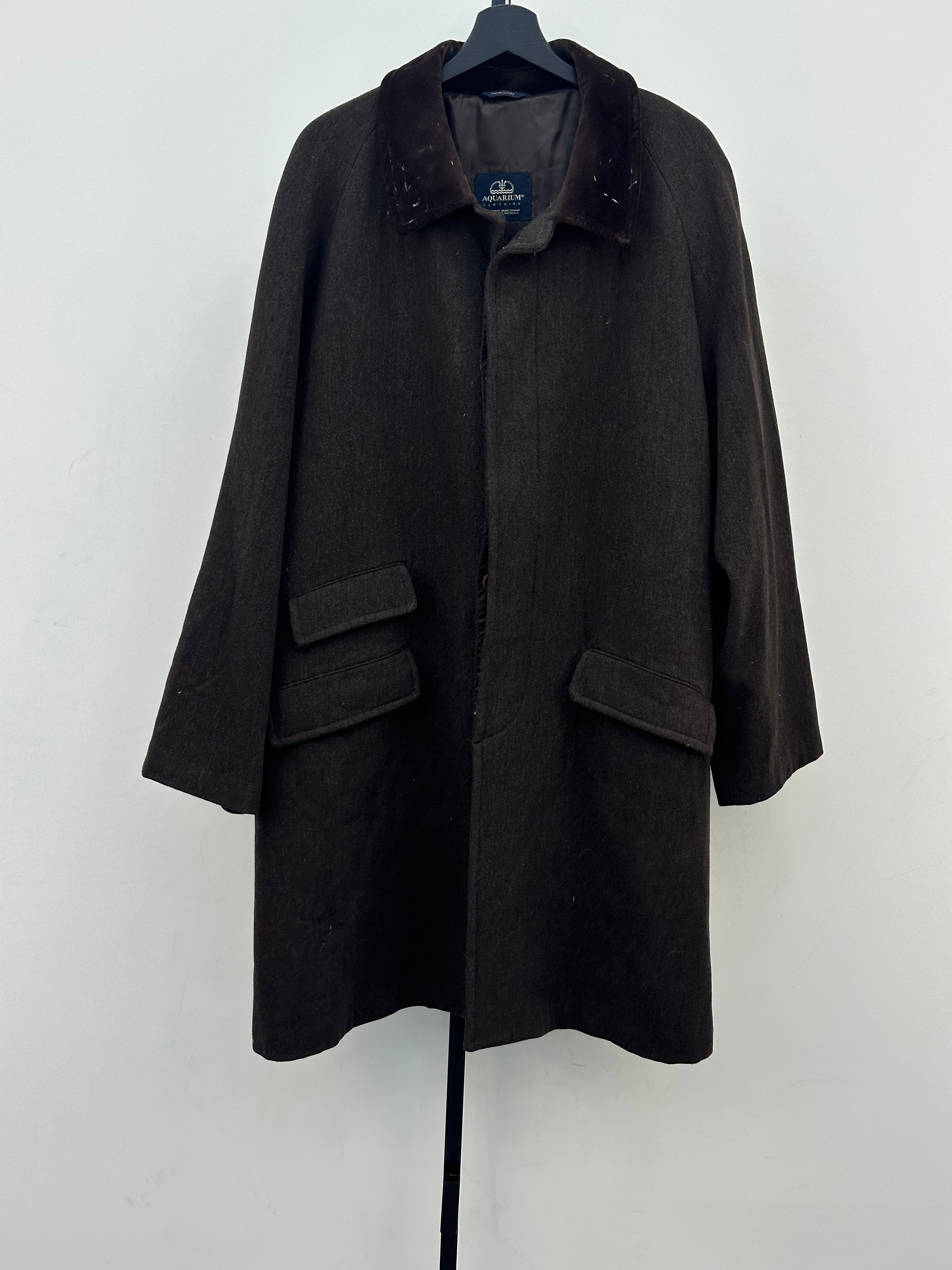 CAPPOTTO IN LANA COLLO IN VELLUTO TAGLIA: 54