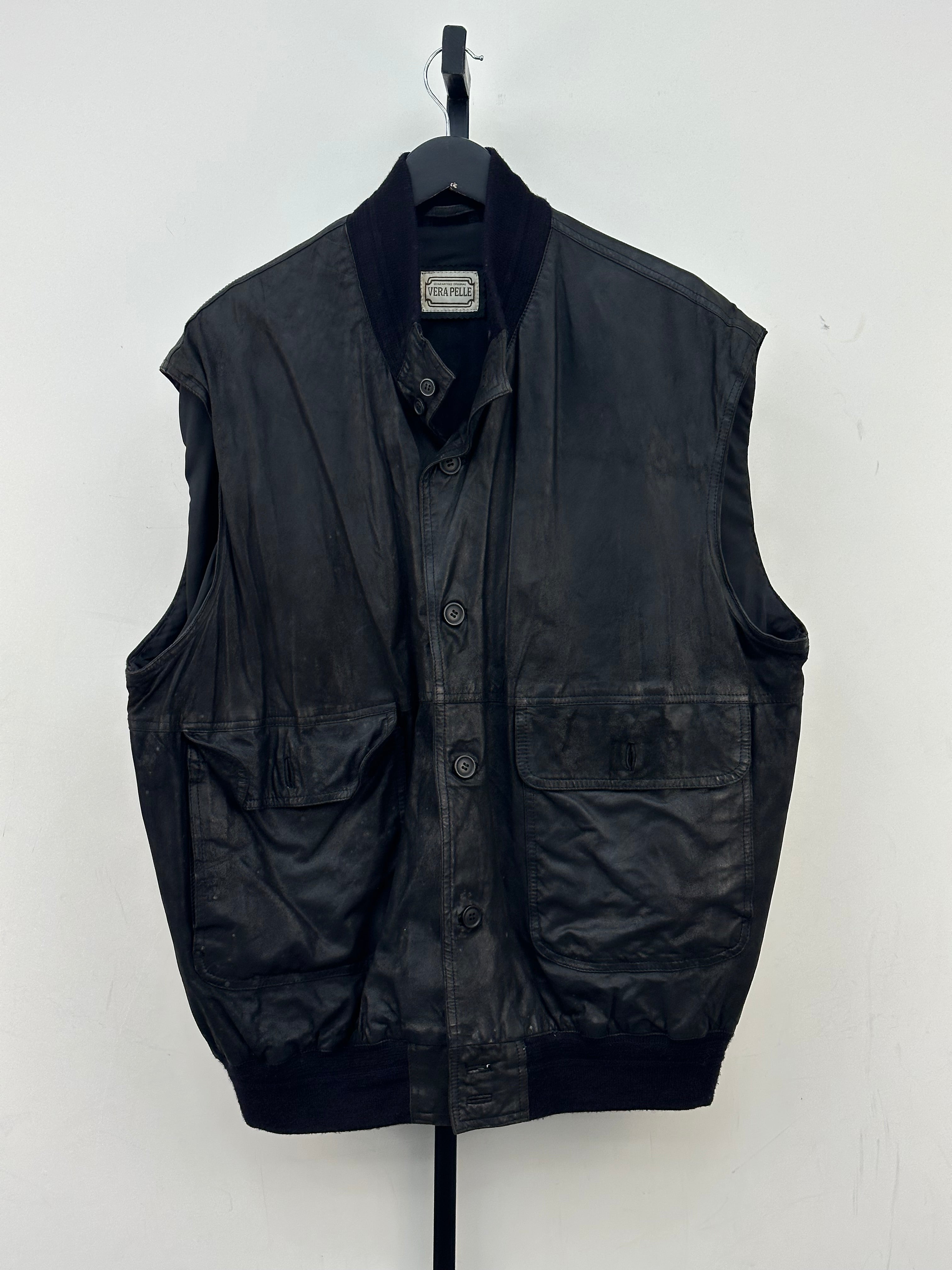 GILET IN PELLE TAGLIA: XL