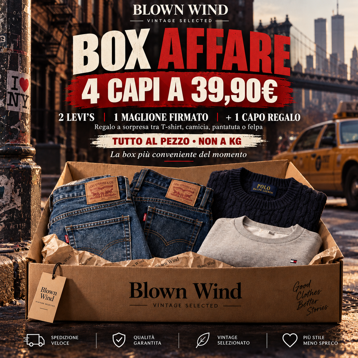 Box Affare Blown Wind - 4 capi a 39,90 euro