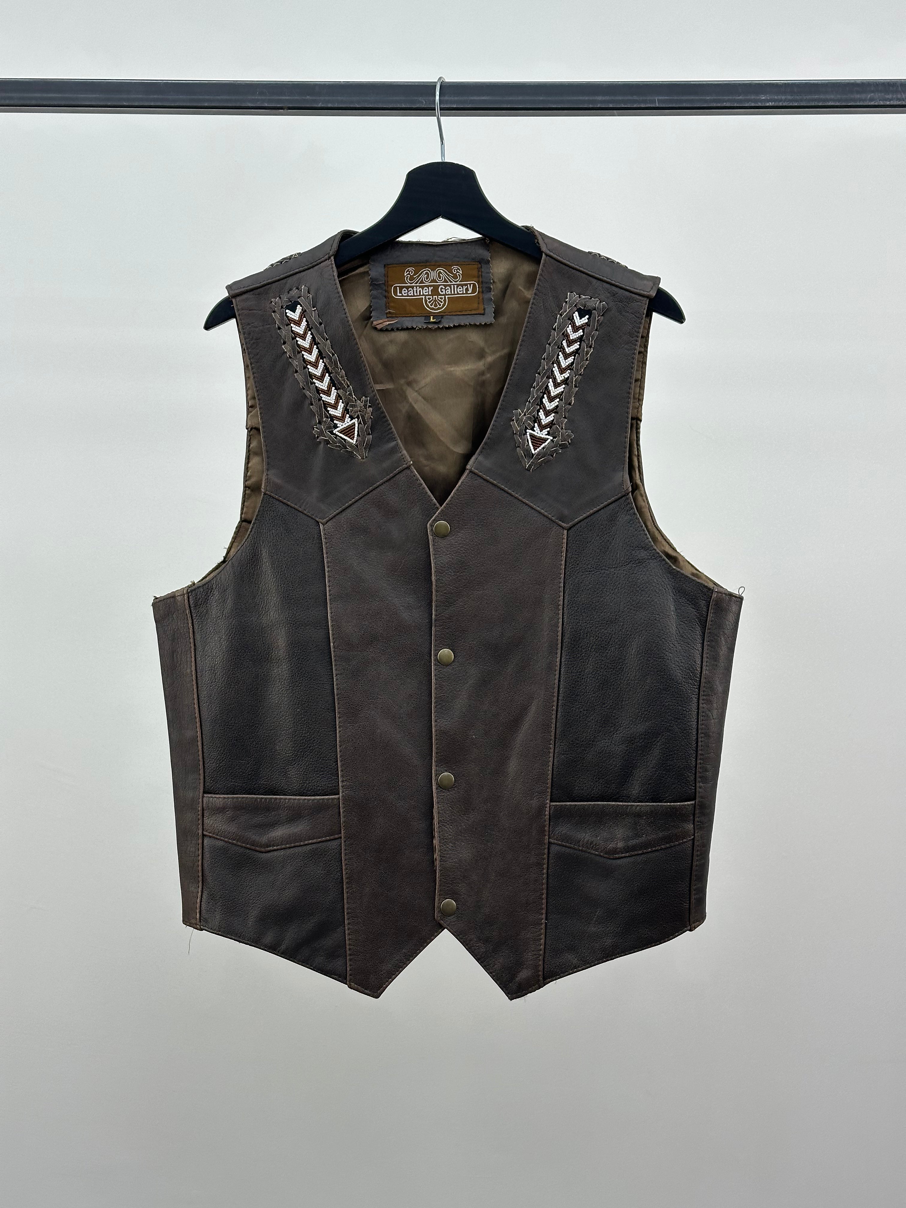 GENUINE LEATHER JACKET SIZE: L