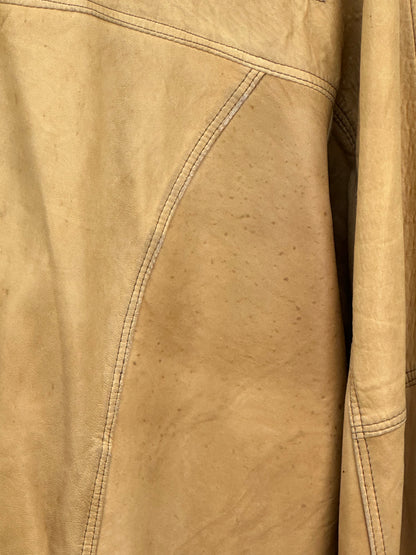 CAMEL JACKET IN REAL LEATHER