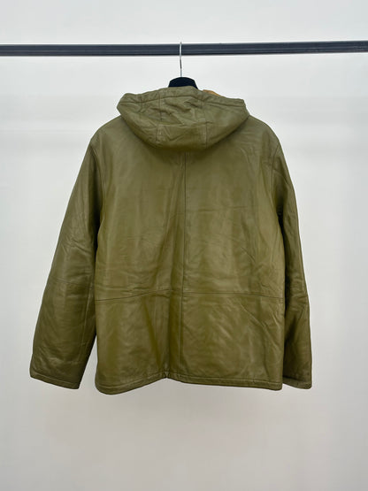 GENUINE LEATHER HOODED JACKET