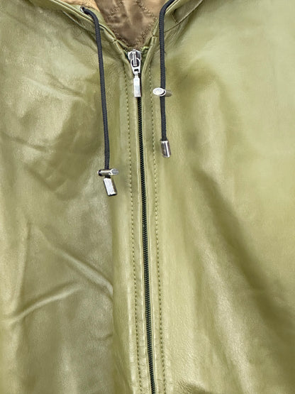 GENUINE LEATHER HOODED JACKET