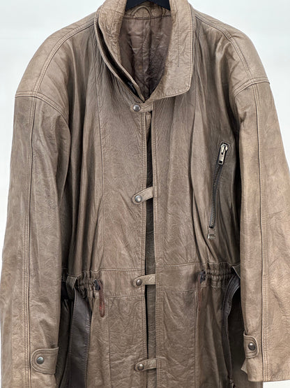 UNISEX LONG GENUINE LEATHER TRENCH COAT