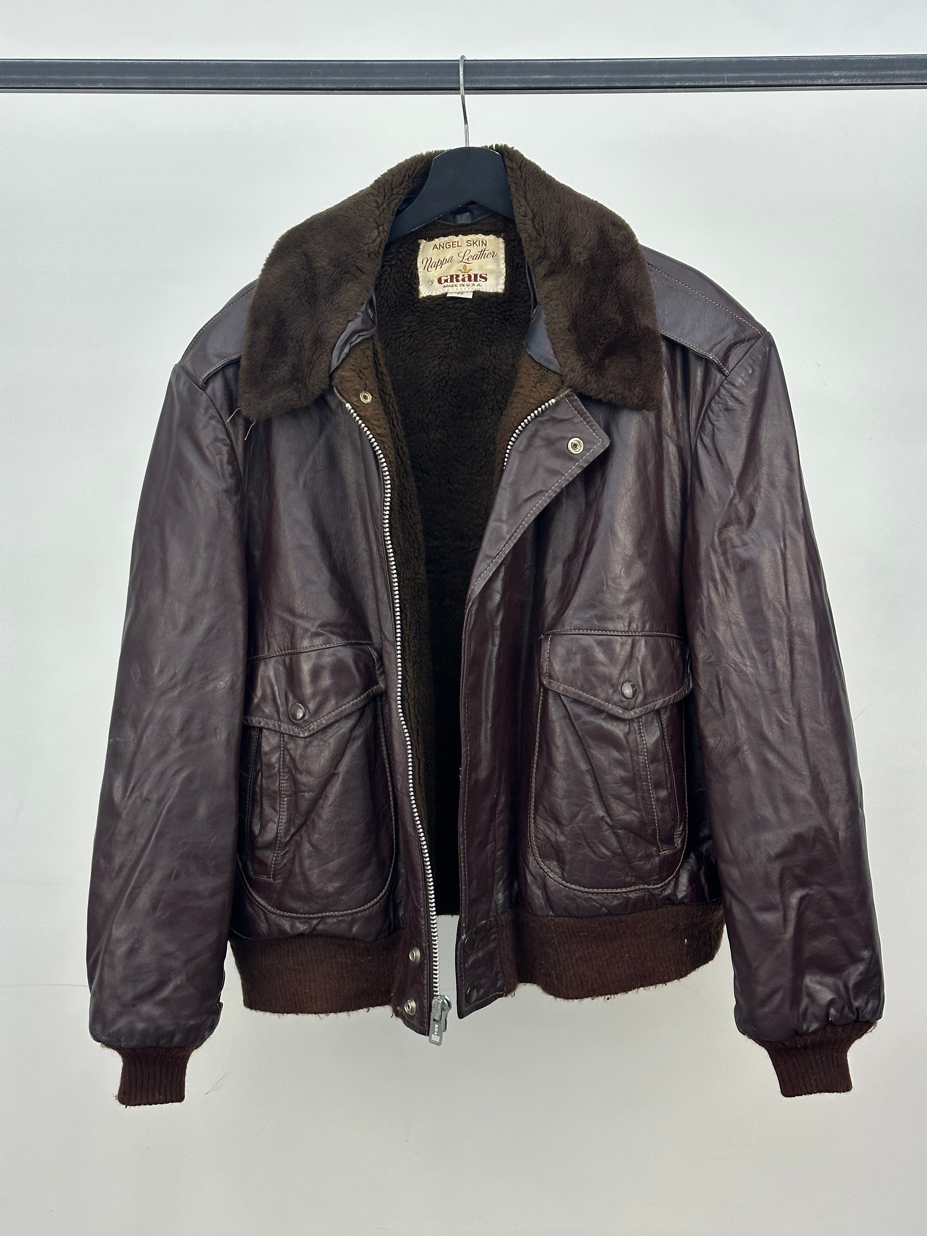 AVIATOR IN LEATHER MADE IN USA SIZE: 50