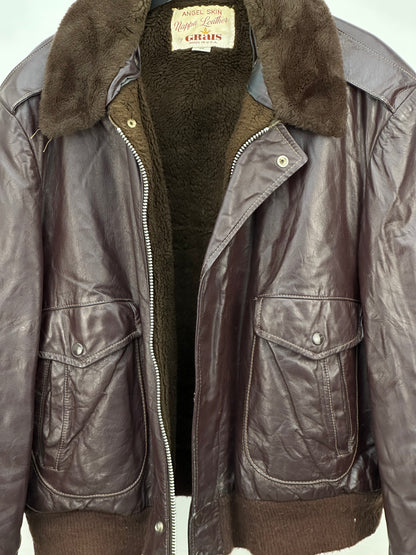 AVIATOR IN LEATHER MADE IN USA SIZE: 50