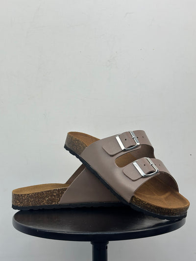 SANDALO FREE TIME IN VERA PELLE: BEIGE