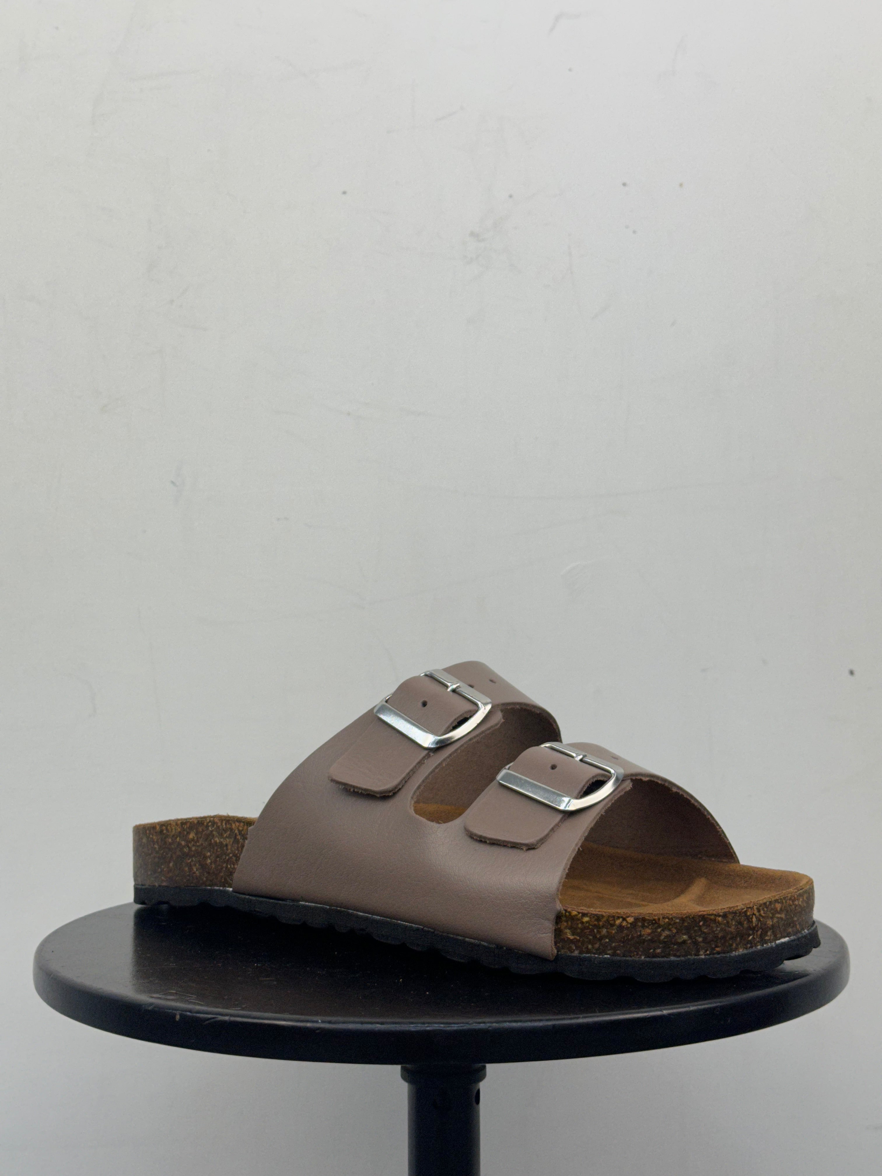 SANDALO FREE TIME IN VERA PELLE: BEIGE