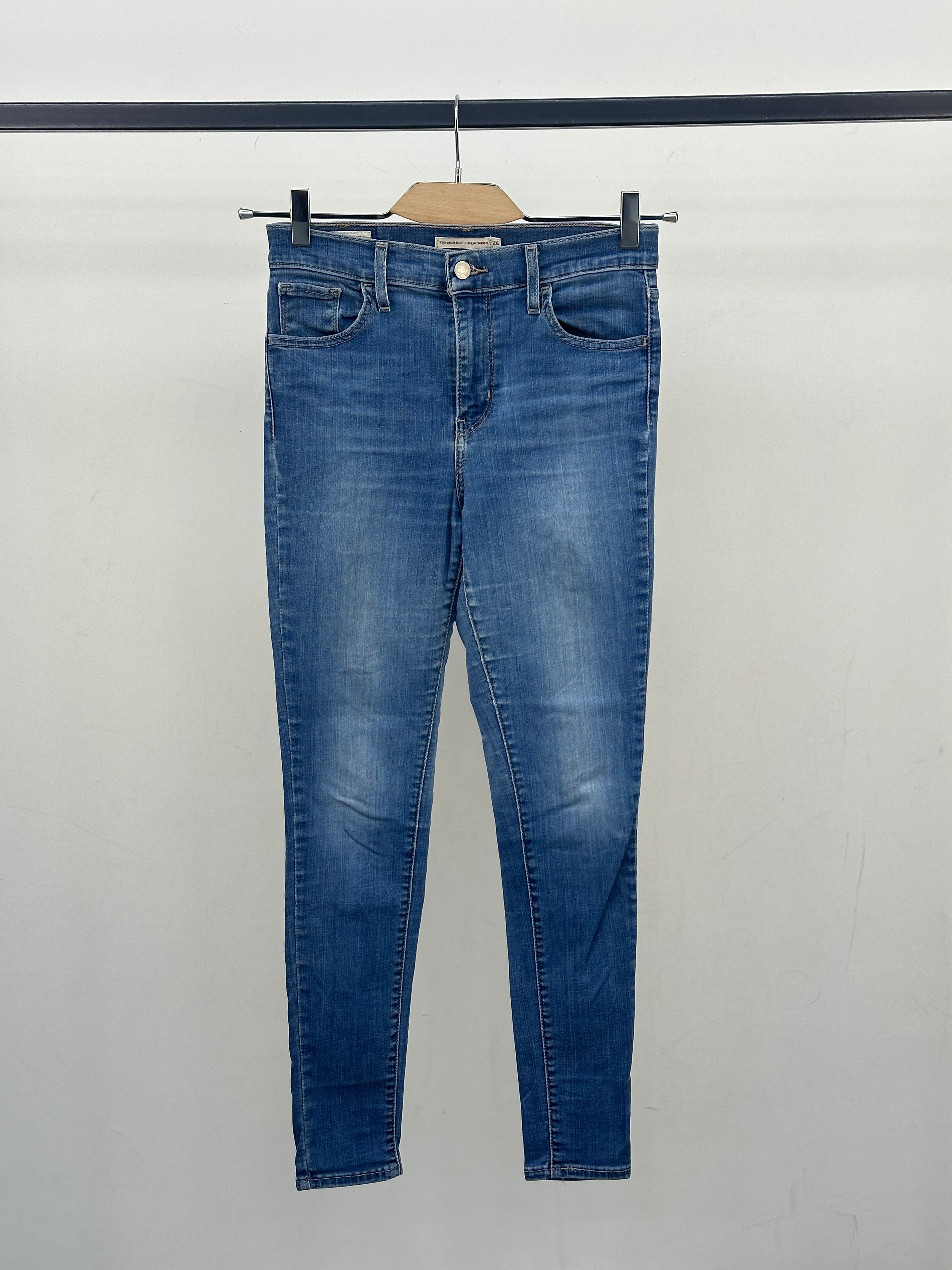 LEVI'S 720 HIGH RISE SUPER SKINNY TAGLIA: 40 ITA = W26 L28