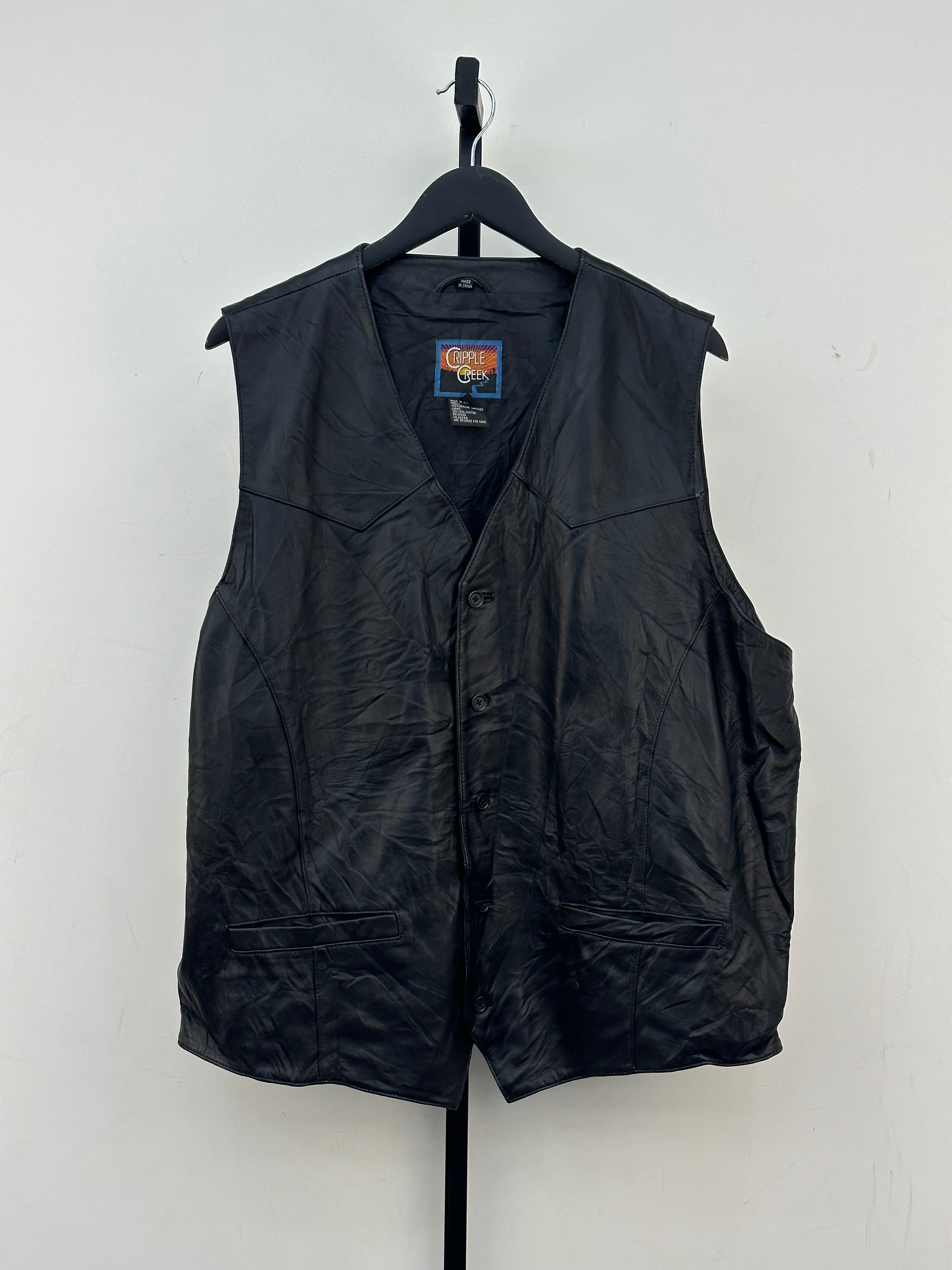 GILET IN PELLE TAGLIA: 3XL
